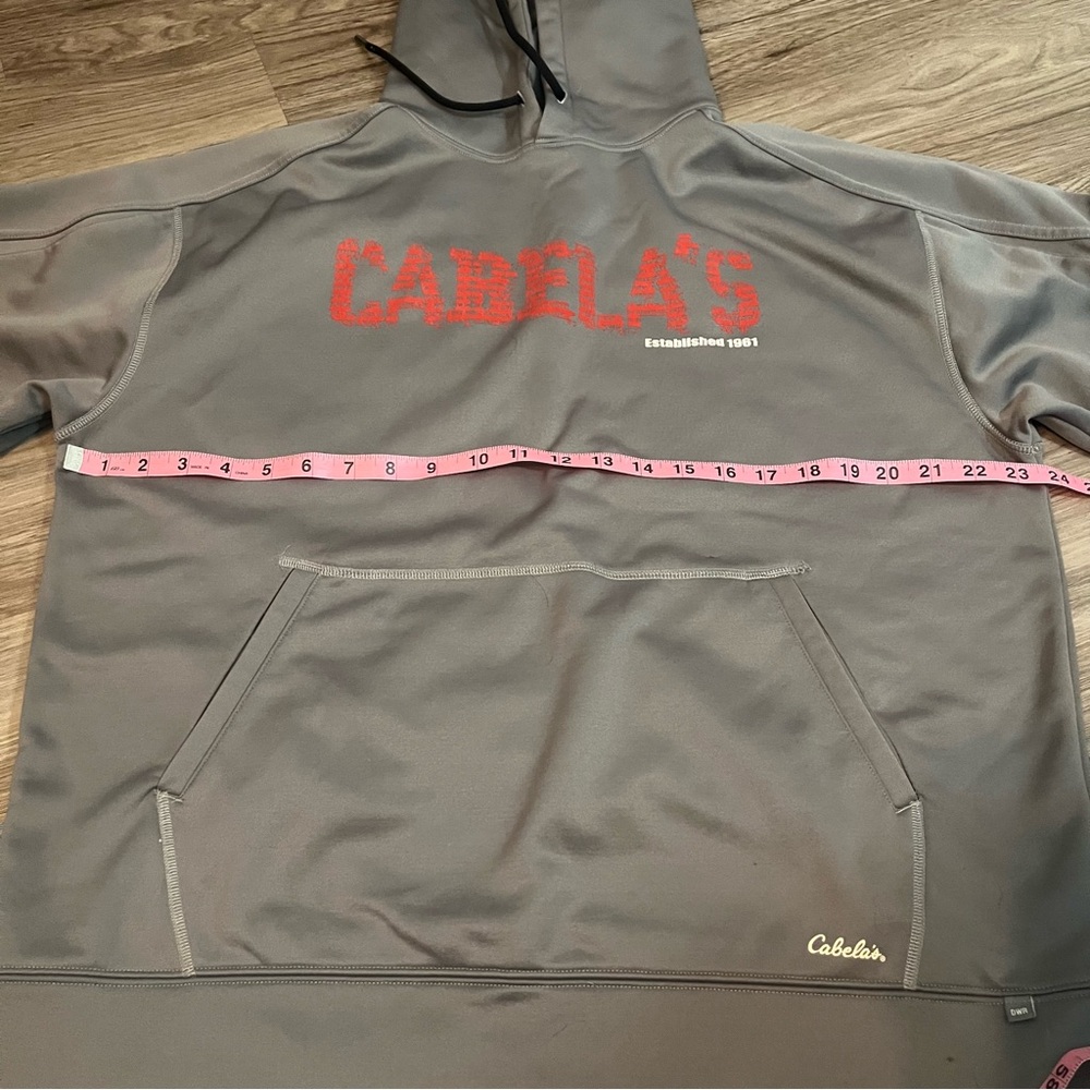 Cabela's Gray and Red Men's Hoodie; Large - Picture 5 of 13